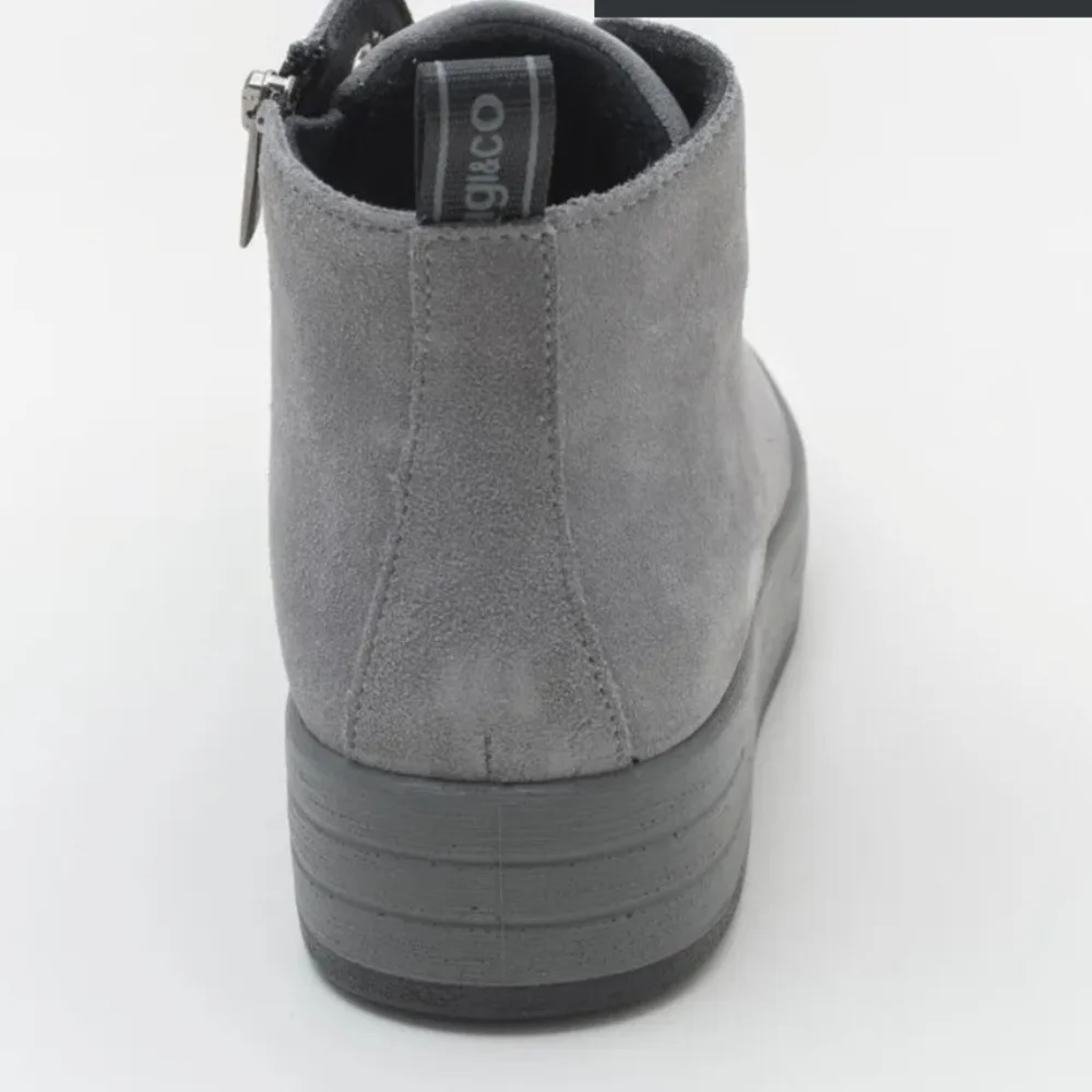 Igi&Co Made In Italy Women's Suede High Top Sneakers Gray Pink Lace Size 39